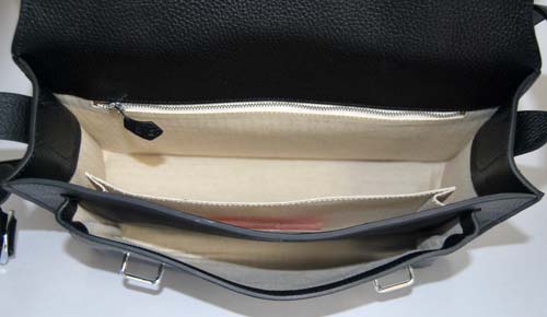 Replica Hermes Steve Togo Leather Messenger Bag Black 92112 - 1:1 Copy